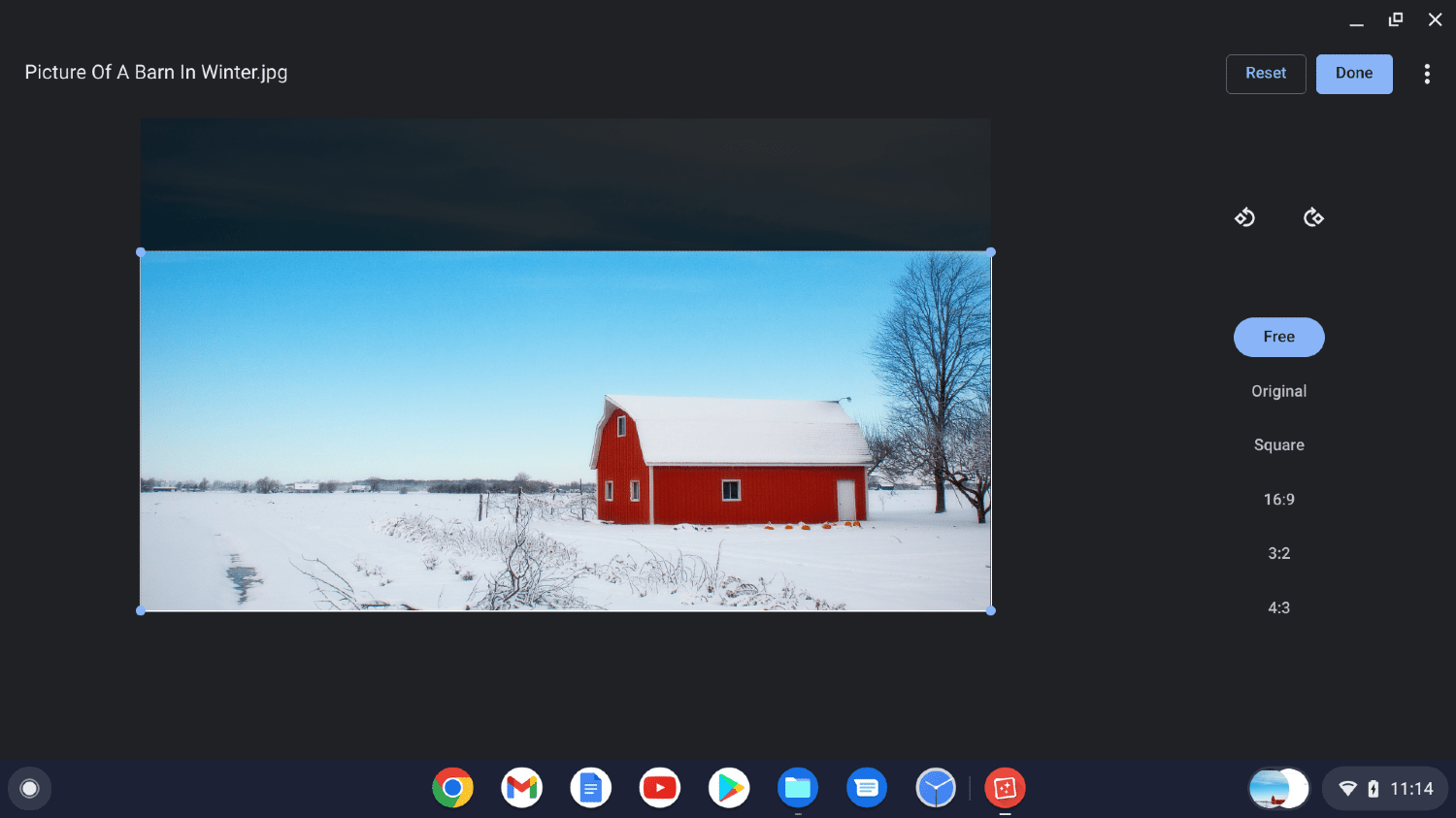 how to crop a photo on chromebook