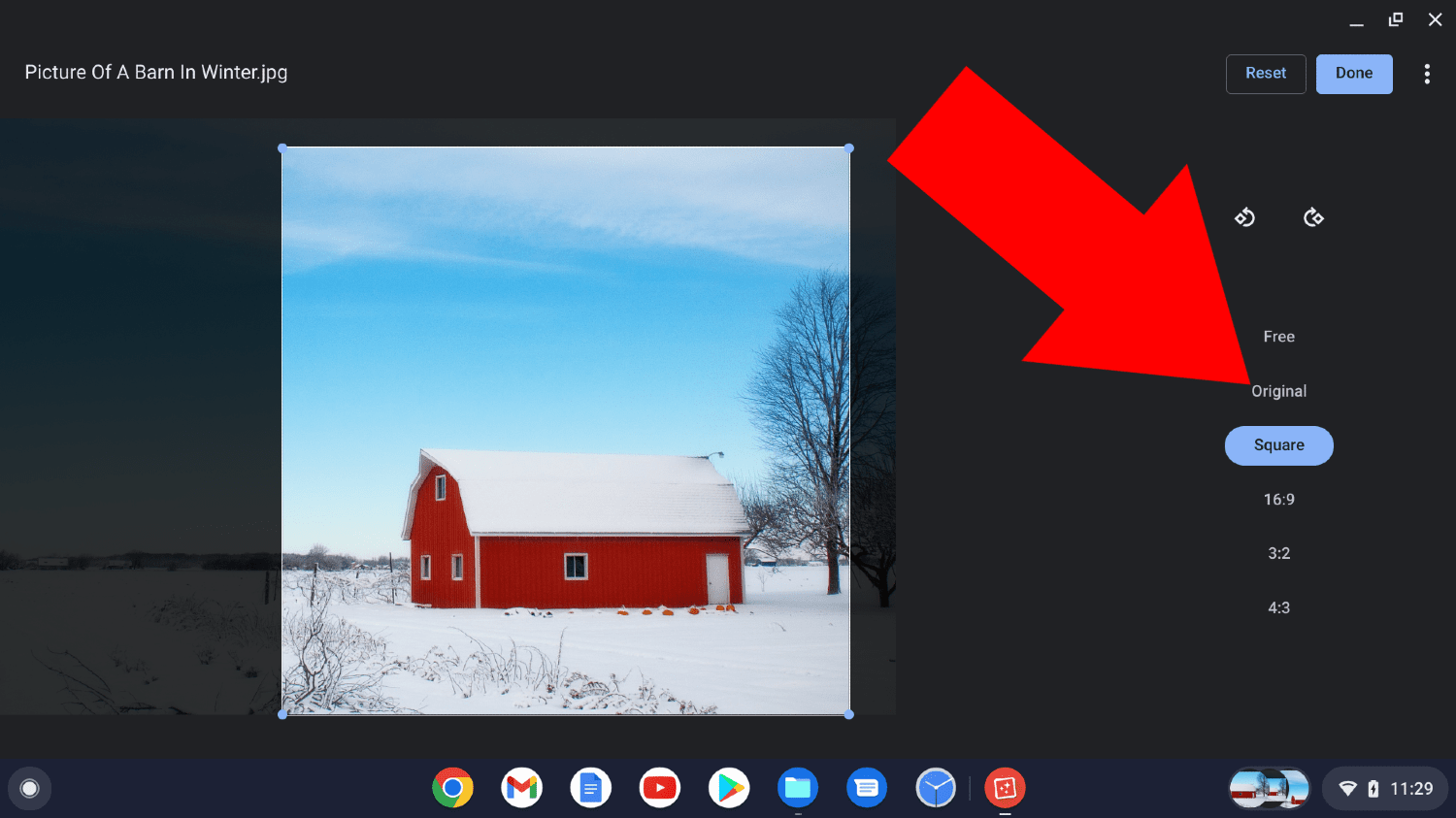 how to crop an image on a chromebook